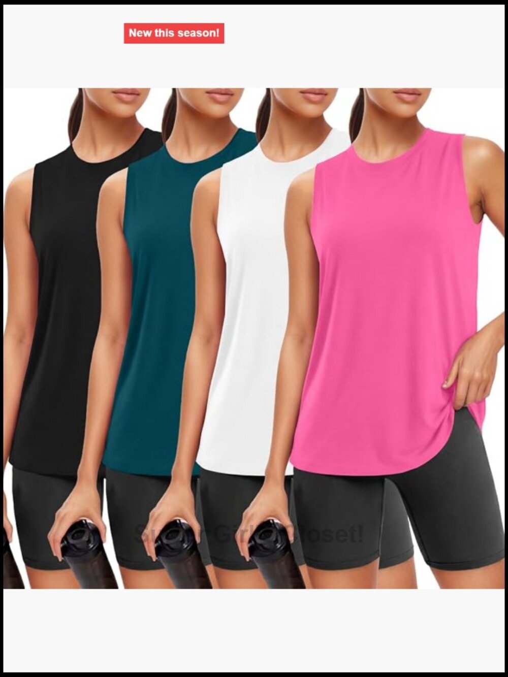 Women's Sleeveless Athletic Tank Tops Loose Fit Workout Shirts 4 Pack